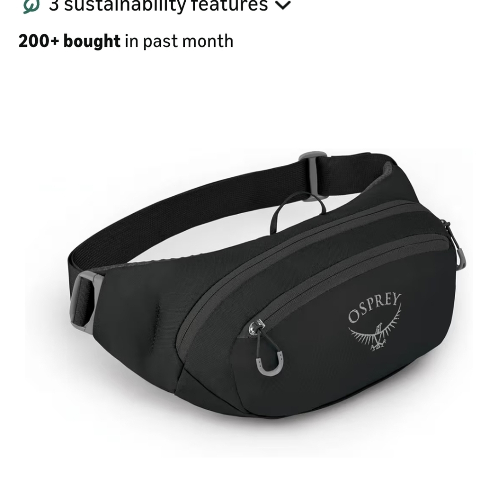 Osprey Daylite Mini Waist Pack - Lightweight Belt Bag with Crossbody Shoulder Ca - Picture 7 of 7
